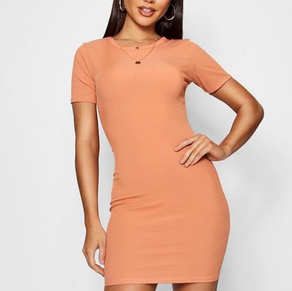 🌟NEW! Kristen Ribbed Bodycon Mini Dress BLACK - Picture 4 of 5